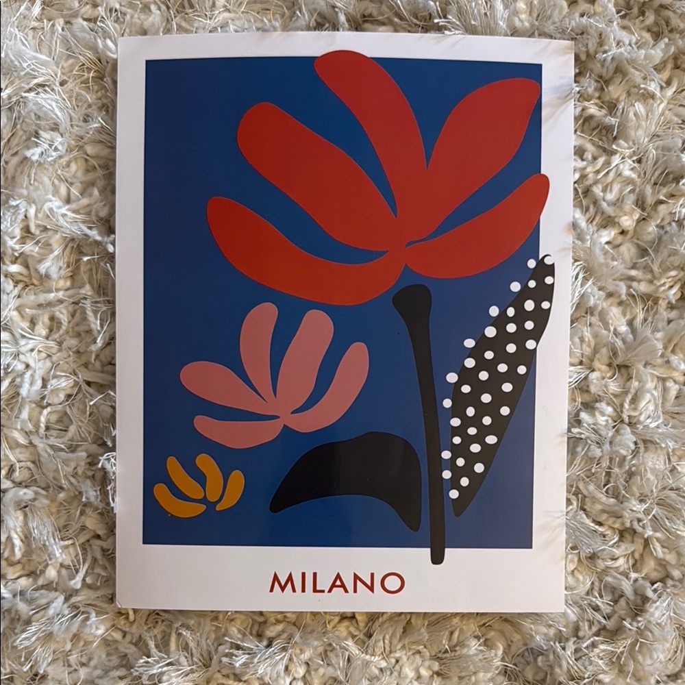 Milano Art Print with Red and Blue Floral Design
